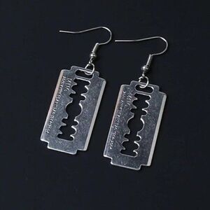 Straight Razor Hoop Earrings